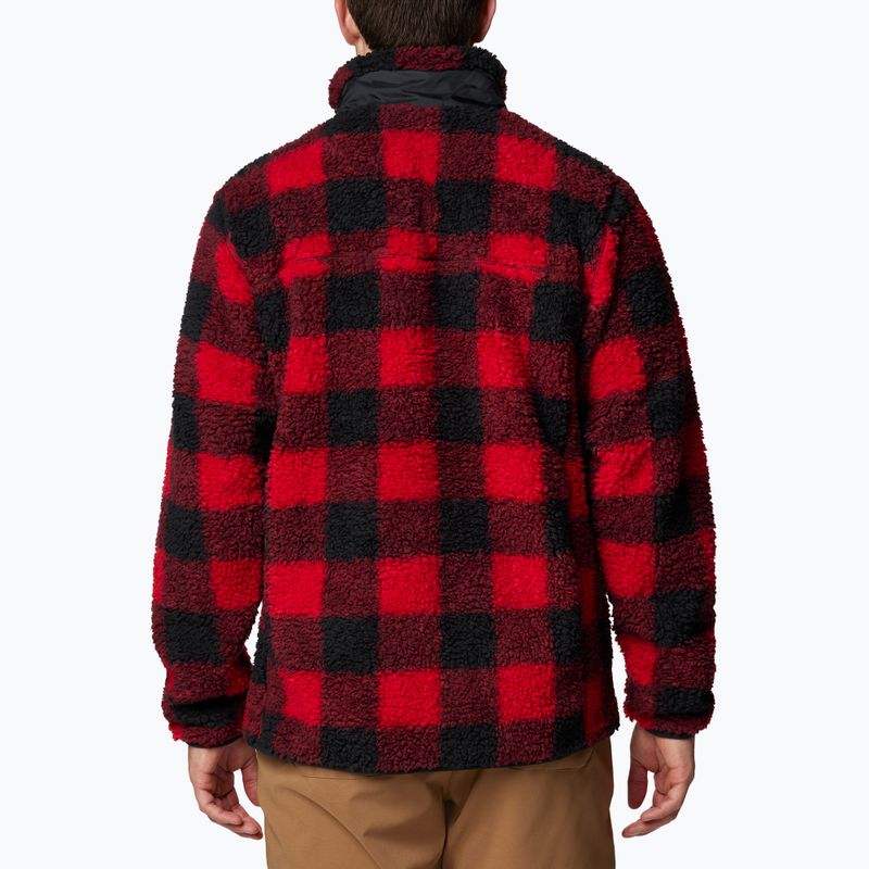 Men's Columbia Winter Pass Printed Fleece mountain red check 2