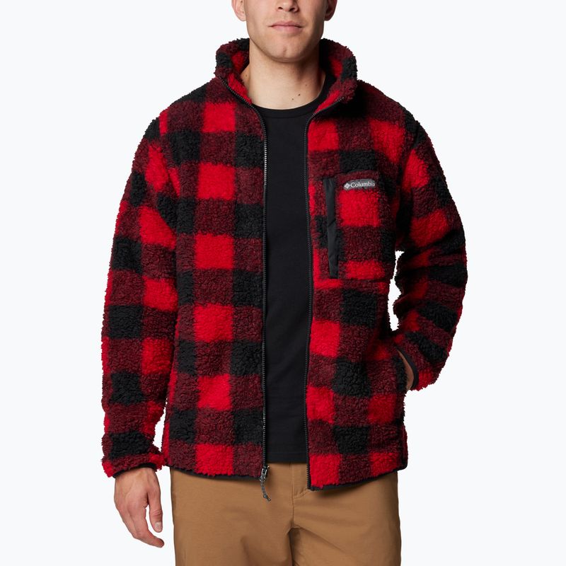 Men's Columbia Winter Pass Printed Fleece mountain red check 3