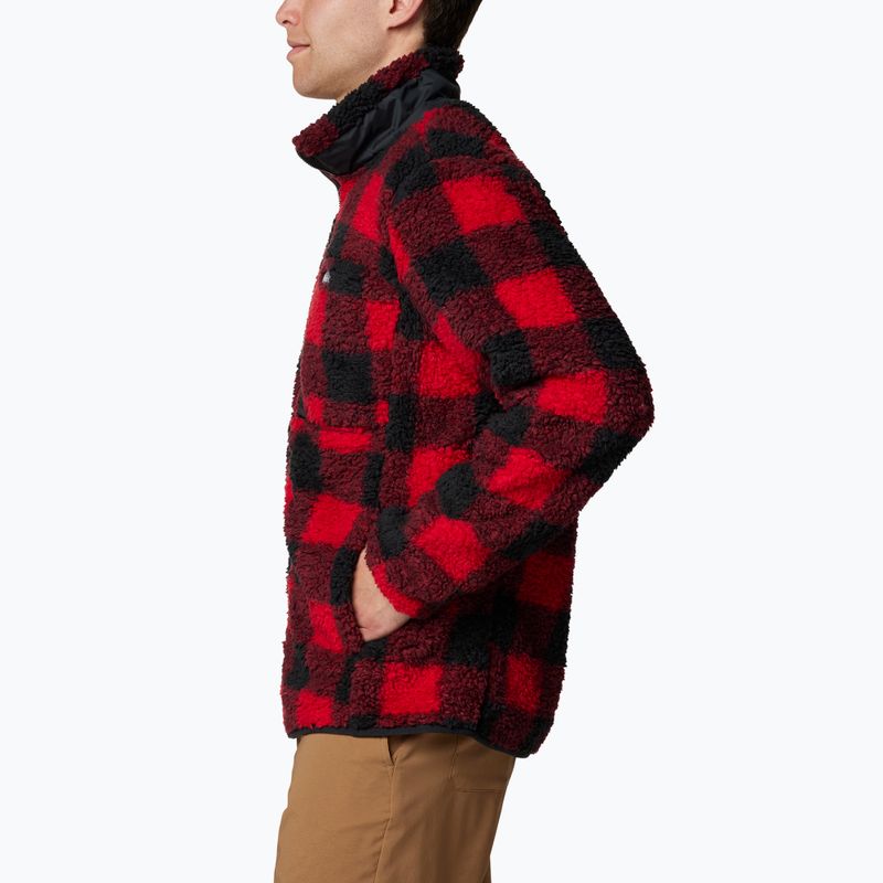 Men's Columbia Winter Pass Printed Fleece mountain red check 5