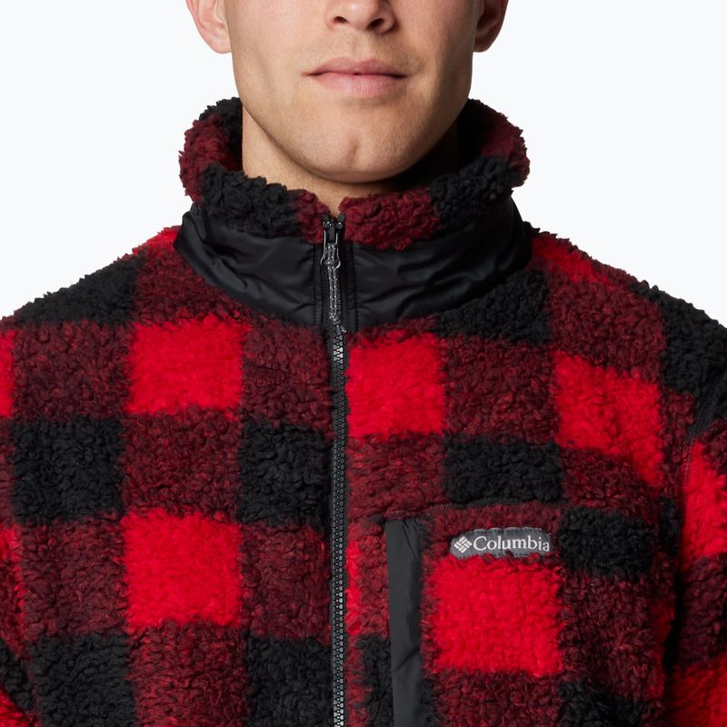 Men's Columbia Winter Pass Printed Fleece mountain red check 6