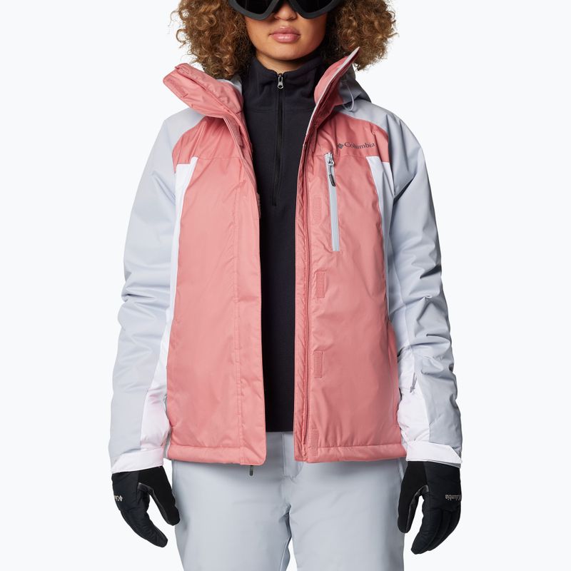 Columbia Snowy Summit Ins pink agave/white/cirrus grey dobby women's ski jacket 4