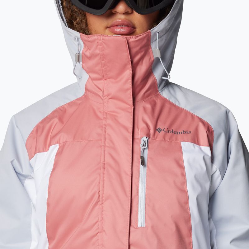 Columbia Snowy Summit Ins pink agave/white/cirrus grey dobby women's ski jacket 5