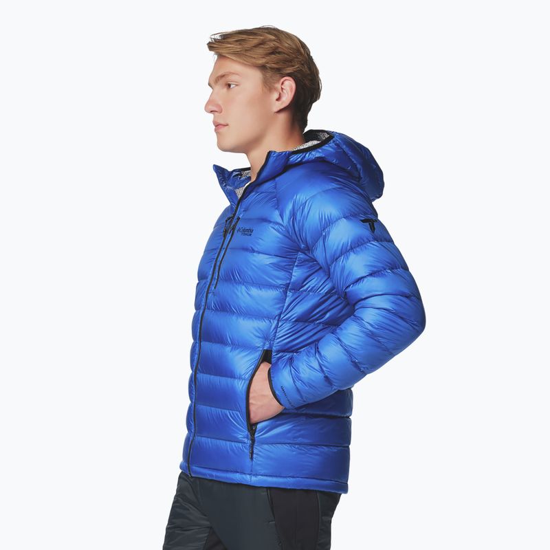 Men's Columbia Arctic Crest Down Hooded Mountain Blue Jacket 4