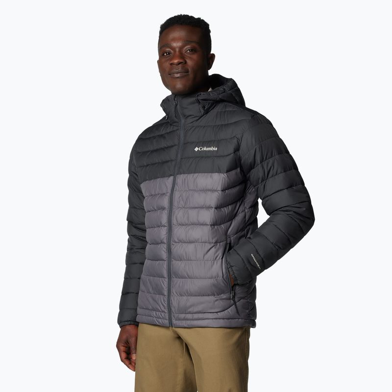 Men's Columbia Powder Lite II Hooded city grey/ shark down jacket 4