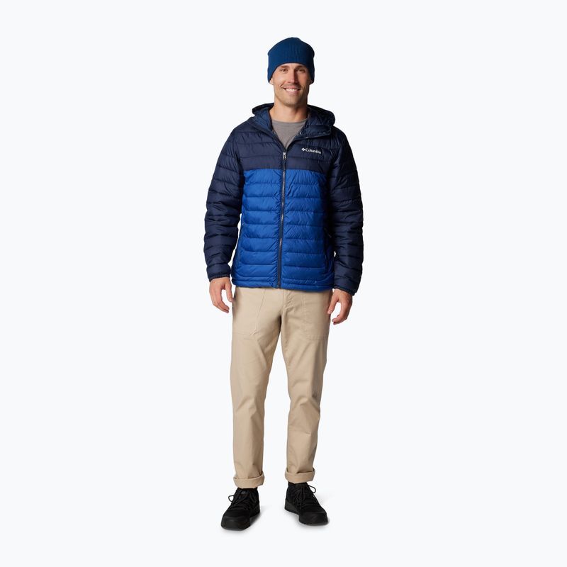 Men's Columbia Powder Lite II Hooded mountain blue/ collegiate navy down jacket 2