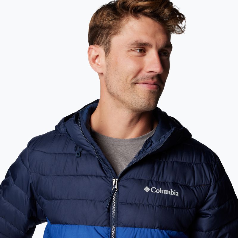 Men's Columbia Powder Lite II Hooded mountain blue/ collegiate navy down jacket 6