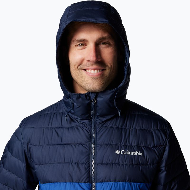 Men's Columbia Powder Lite II Hooded mountain blue/ collegiate navy down jacket 7