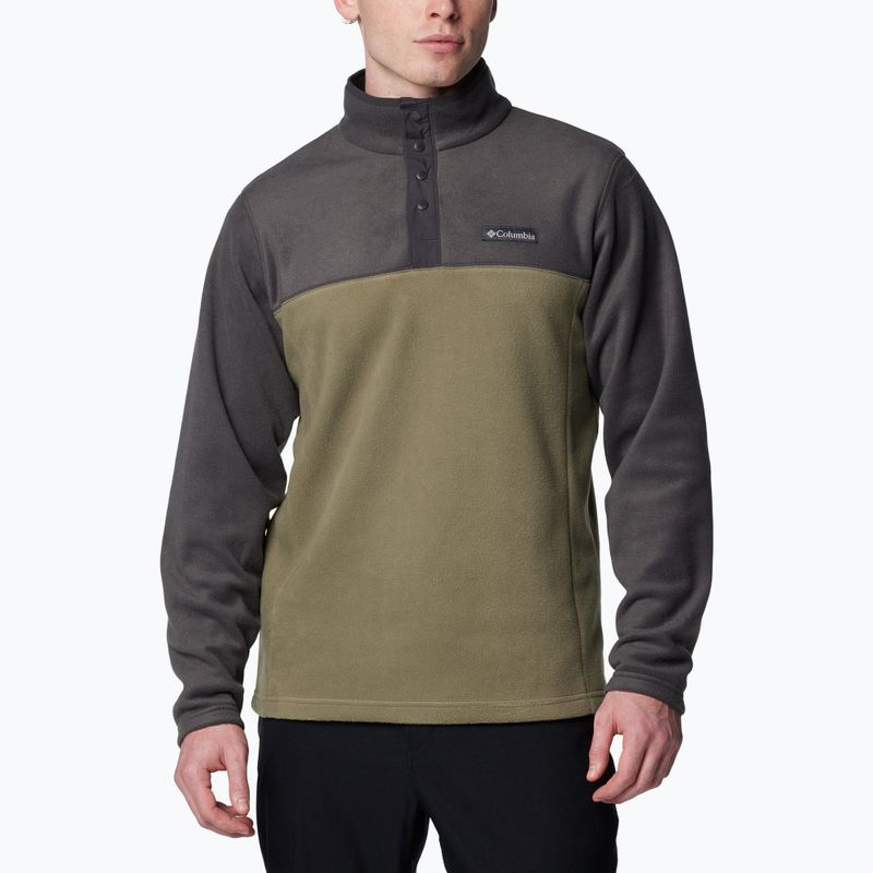 Columbia men's Steens Mountain Half Snap stone green / shark sweatshirt