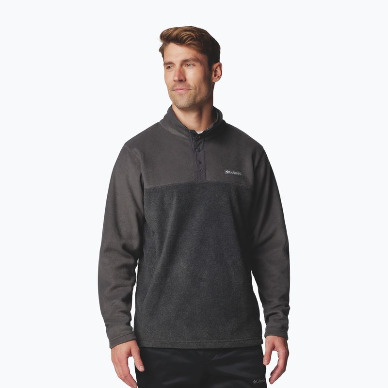 Men's fleece sweatshirt Columbia Steens Mountain Half Snap II charcoal heather/shark