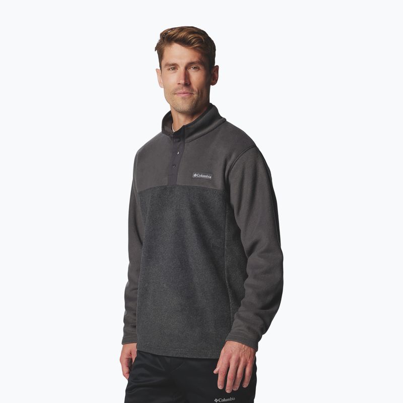 Men's fleece sweatshirt Columbia Steens Mountain Half Snap II charcoal heather/shark 4