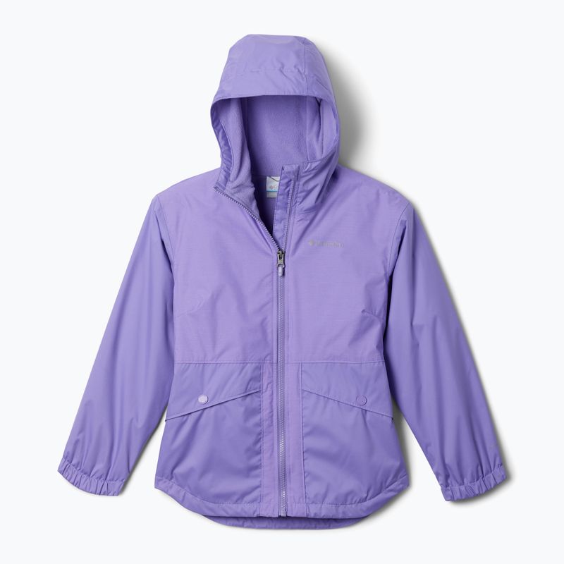 Columbia Rainy Trails II Fleece paisley purple children's rain jacket