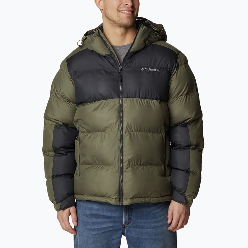 Men's Columbia Pike Lake II Hooded stone green/ shark 399 down jacket 4