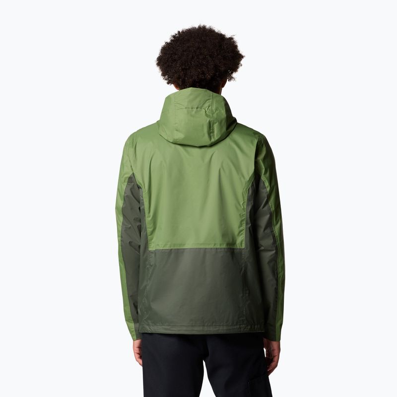 Men's Columbia Pouring Adventure III canteen/ greenscape rain jacket 3