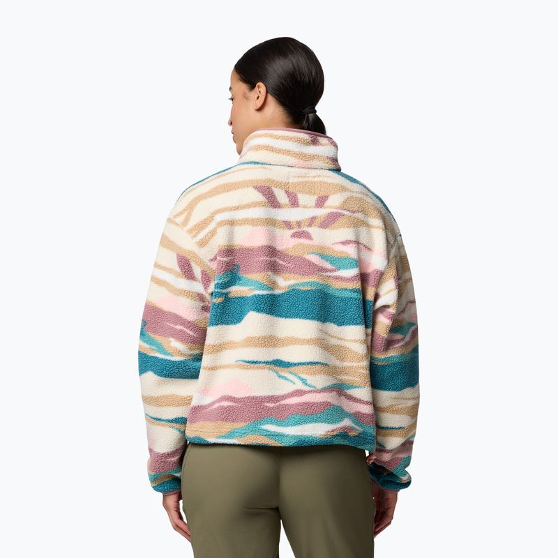 Columbia Helvetia II Printed Cropped Half Snap river blue/rogue walleye women's fleece sweatshirt 3