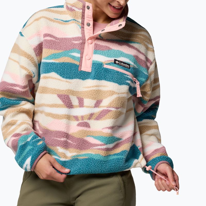 Columbia Helvetia II Printed Cropped Half Snap river blue/rogue walleye women's fleece sweatshirt 6