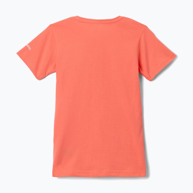 Children's trekking shirt Columbia Mission Lake Graphic hot coral/foxy swirl 2
