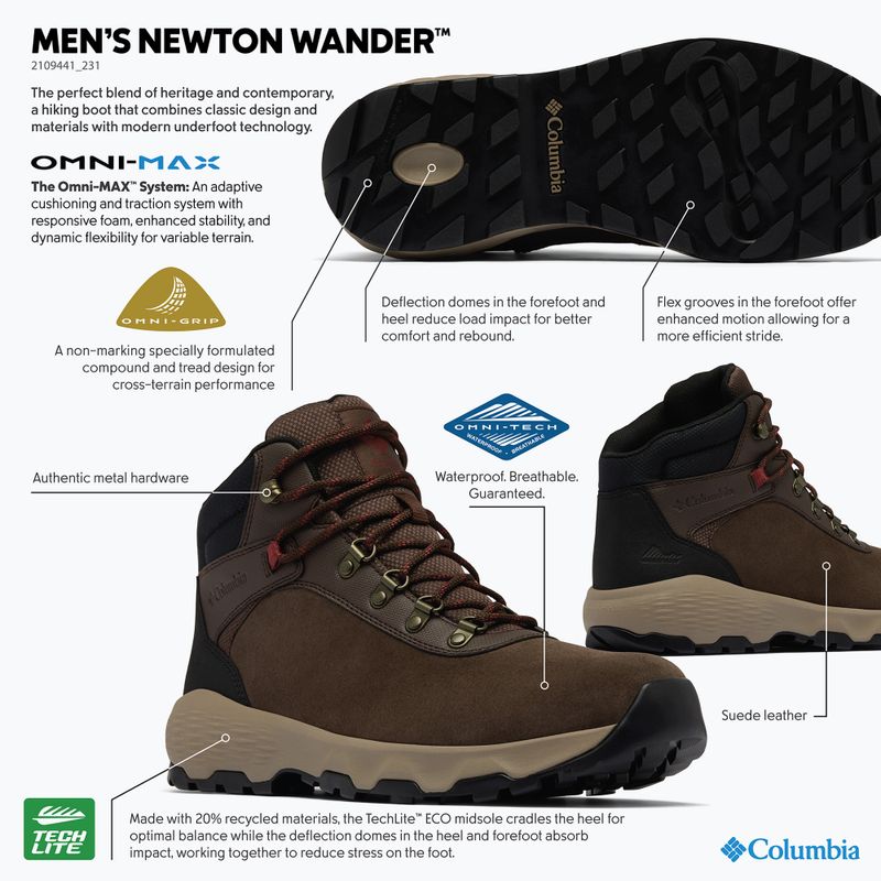 Men's shoes Columbia Newton Wander cordovan/spice 8