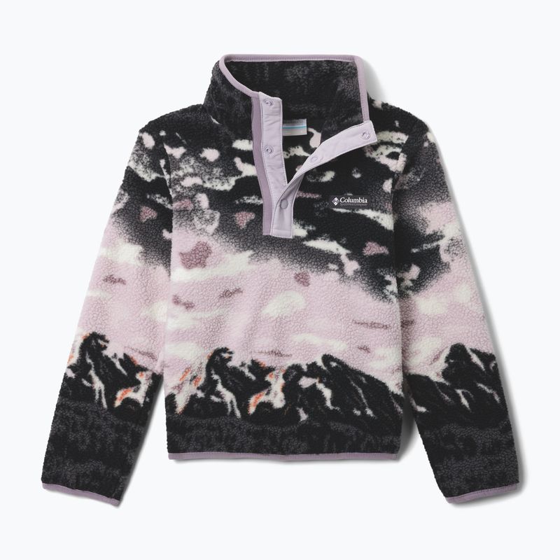 Children's fleece sweatshirt Columbia Helvetia II Printed Half Snap Fleece shale purple sisters/lavender pearl