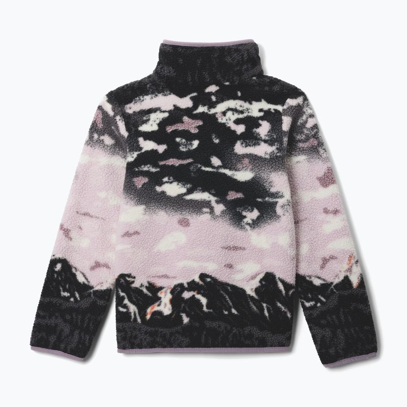 Children's fleece sweatshirt Columbia Helvetia II Printed Half Snap Fleece shale purple sisters/lavender pearl 2