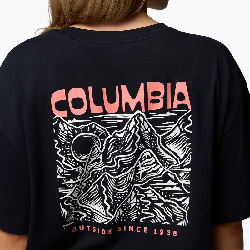 Women's trekking T-shirt Columbia Rolling Bend Graphic Oversized Tee black/mountainview 6