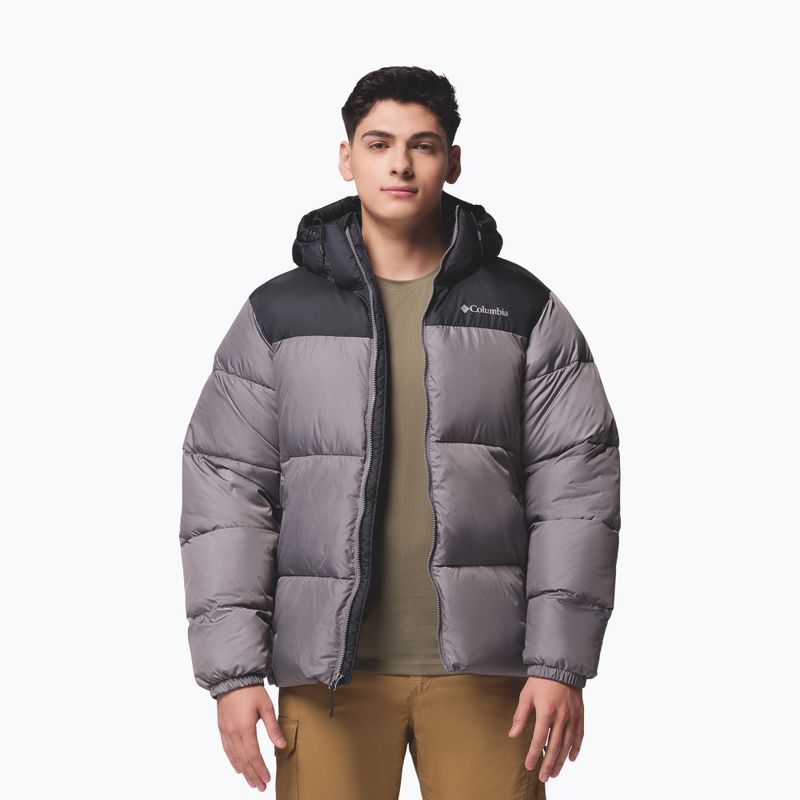 Men's insulated jacket Columbia Puffect II Hooded city grey/black 5