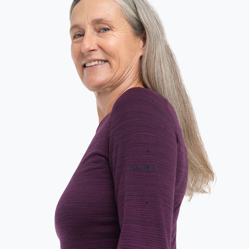 Women's thermal base layer icebreaker 200 Oasis Crewe Ski Tracks nightshad/ midnightnav/aop 3