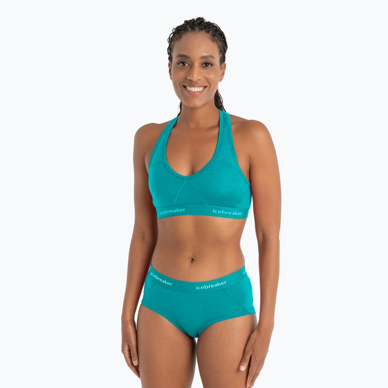 Icebreaker Sprite Racerback flex green thermal bra 2