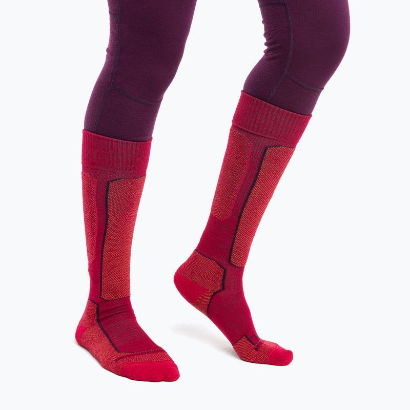 Icebreaker Ski+ Light OTC women's ski socks electrnpnk/arth/nightshad 2