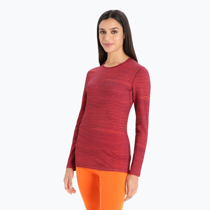 Women's thermal base layer icebreaker 200 Oasis Crewe cherry/flash/aop