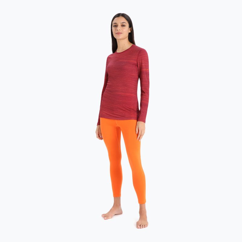 Women's thermal base layer icebreaker 200 Oasis Crewe cherry/flash/aop 2
