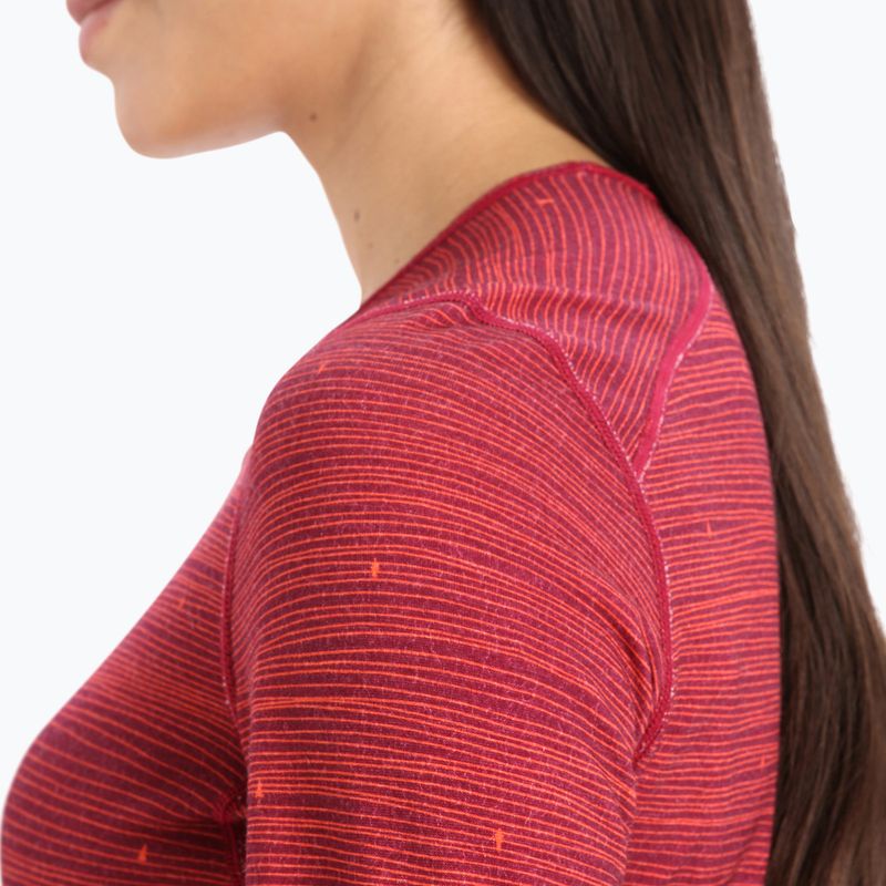 Women's thermal base layer icebreaker 200 Oasis Crewe cherry/flash/aop 4