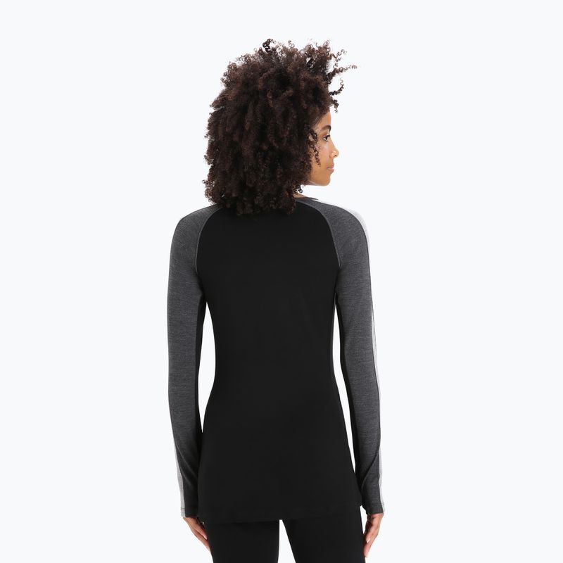Women's thermal top icebreaker ZoneKnit 260 jet hthr/black/metro hthr/cb 3
