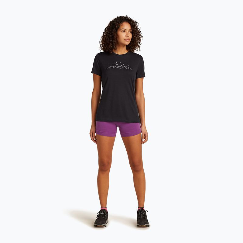 Women's trekking shirt icebreaker Merino 150 Tech Lite SS Tee Sparkling Stars black 2