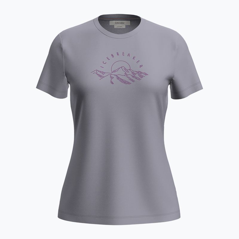 Icebreaker women's Merinor 150 Tech Lite Tee Sunrise Summit grey quartz T-shirt