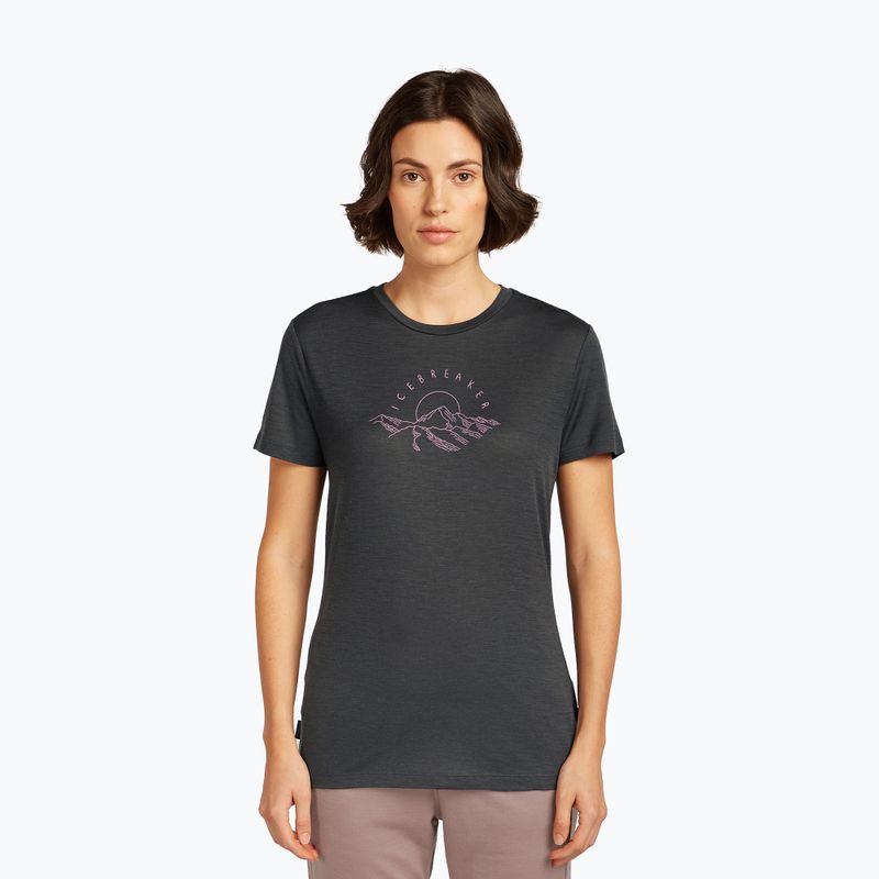 Women's T-shirt icebreaker Merino 150 Tech Lite Sunrise Summit obsidian
