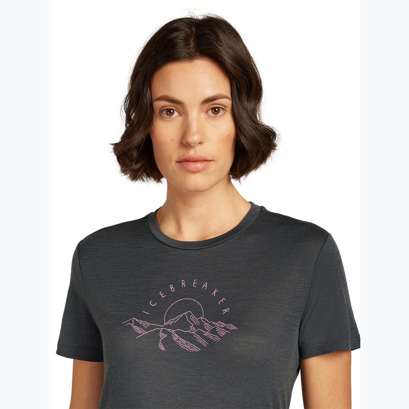 Women's T-shirt icebreaker Merinor 150 Tech Lite Sunrise Summit obsidian 5