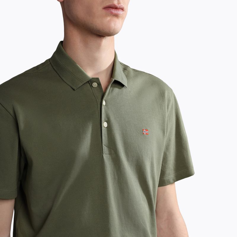 Men's Napapijri Ealis green lichen polo shirt 4