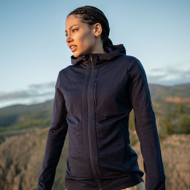 Icebreaker women's trekking jacket Quantum III LS Zip Hood navy blue 0A59JW 9