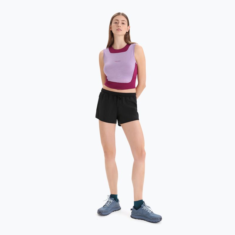 Women's thermal activewear icebreaker Zoneknit Cropped Bra-Tank purple gaze 2