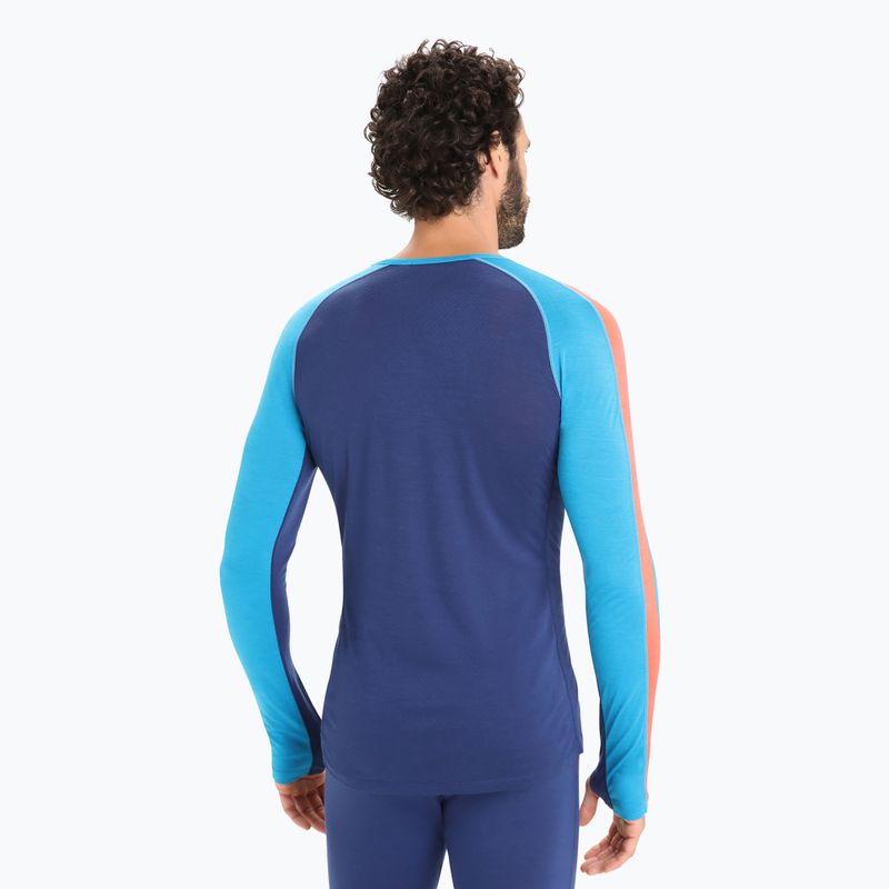 Men's thermal top icebreaker 125 Zoneknit Crewe geo blue 3