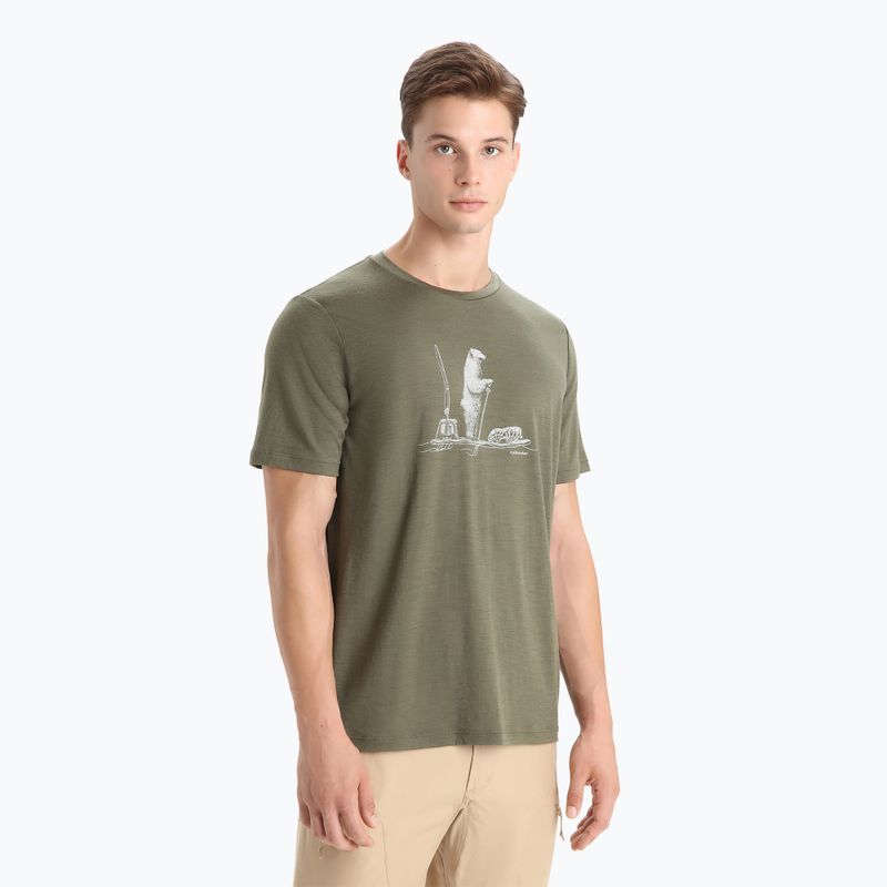Men's Icebreaker Tech Lite II Polar Paddle trekking shirt green IB0A56NA0691