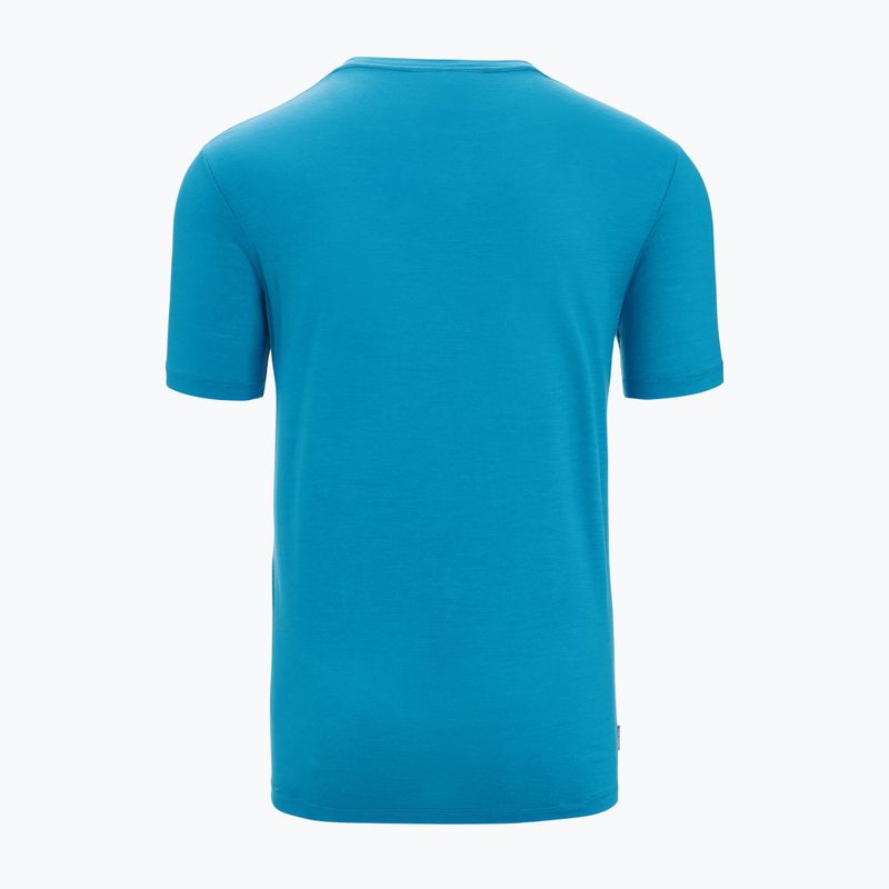 Men's Icebreaker Tech Lite II Cadence Paths trekking shirt blue IB0A56N87341 6
