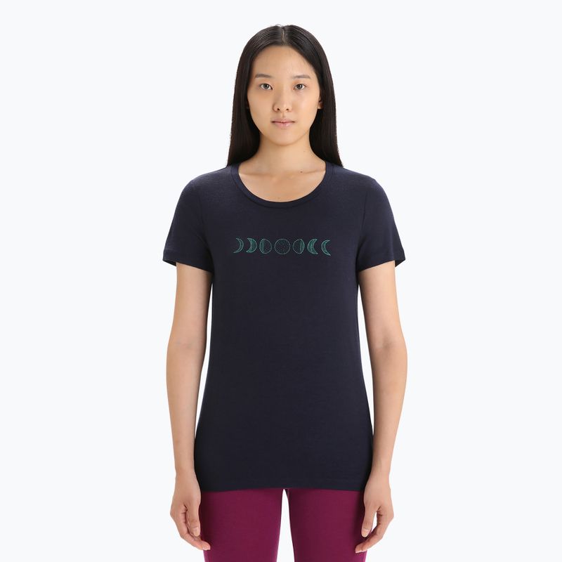 Women's trekking t-shirt icebreaker Tech Lite II Moon Phase navy blue IB0A56NO4011