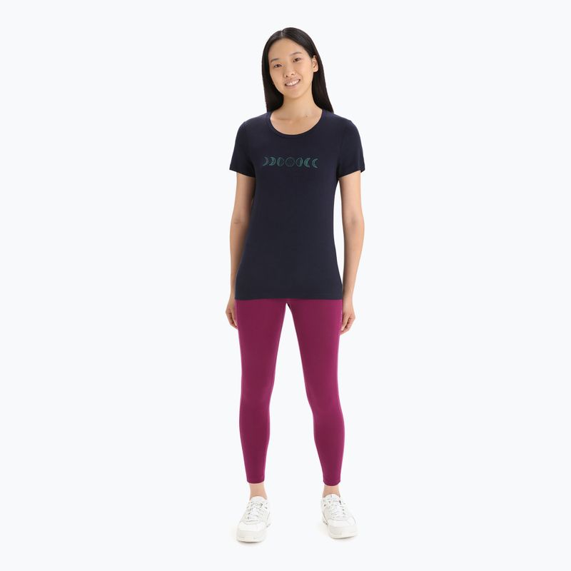 Women's trekking t-shirt icebreaker Tech Lite II Moon Phase navy blue IB0A56NO4011 2