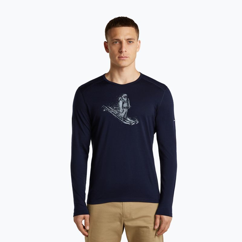 Men's longsleeve icebreaker Merino 200 Oasis Crewe SkiingYeti midnight navy