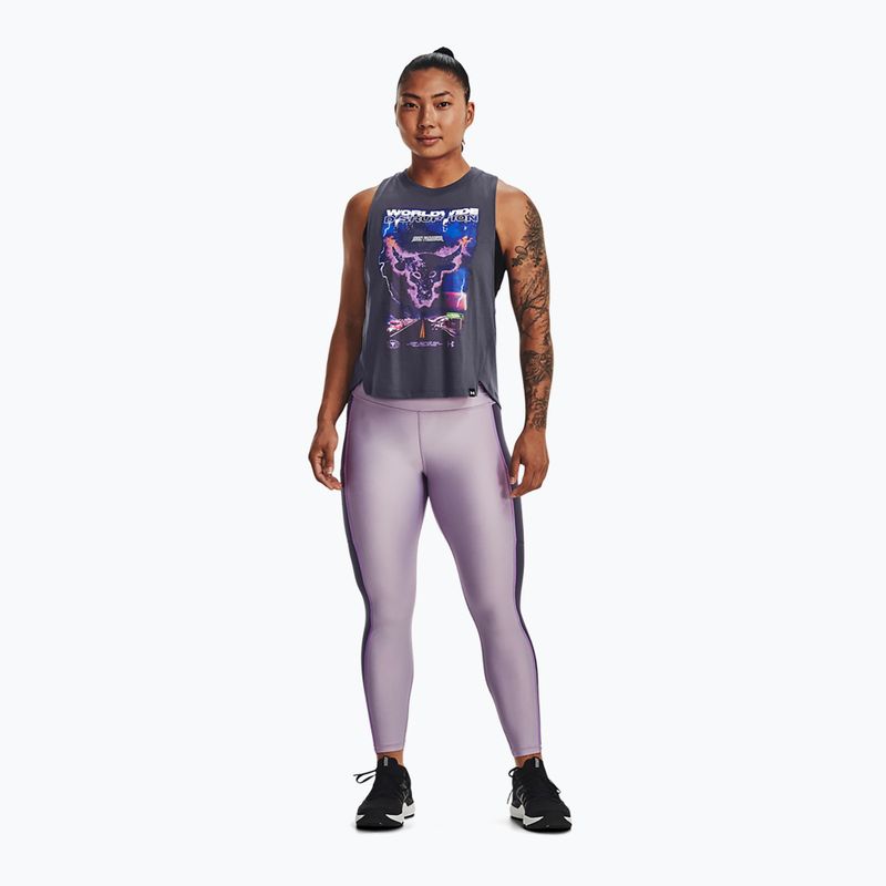 Women's training leggings Under Armour Project Rock HG Ankle purple luxe 2