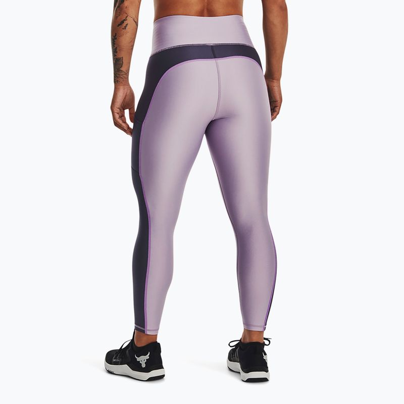 Women's training leggings Under Armour Project Rock HG Ankle purple luxe 3