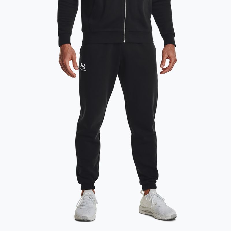 Under Armour Essential Fleece Joggers black/white men's training trousers