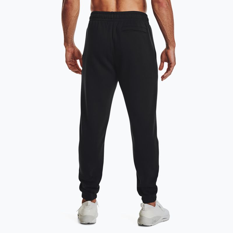 Under Armour Essential Fleece Joggers black/white men's training trousers 3