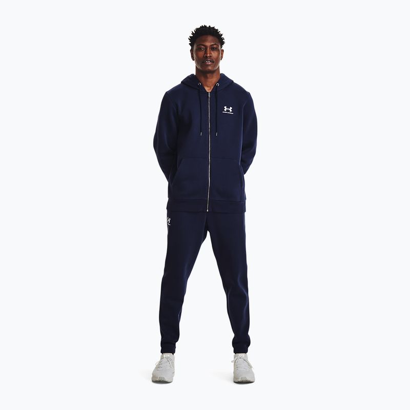 Men's sweatshirt Under Armour Essential Fleece FZ Hood midnight navy/white 2